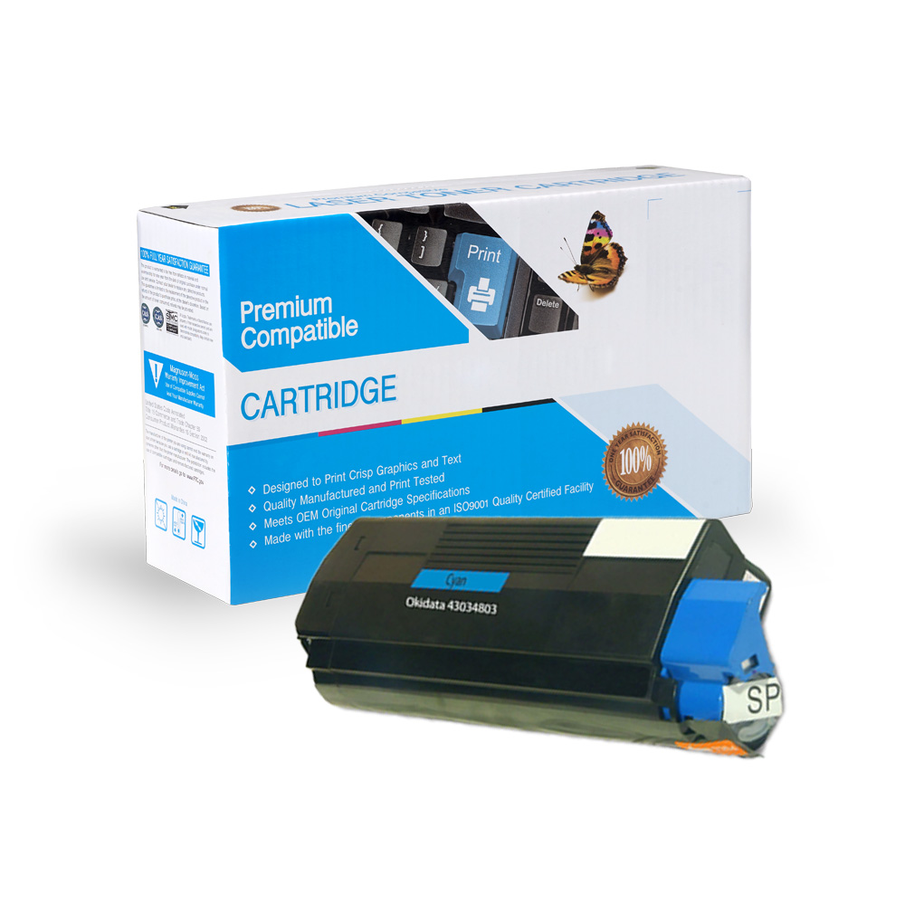 Okidata C3100/C3200, 43034803 Compatible Cyan Toner Cart Image