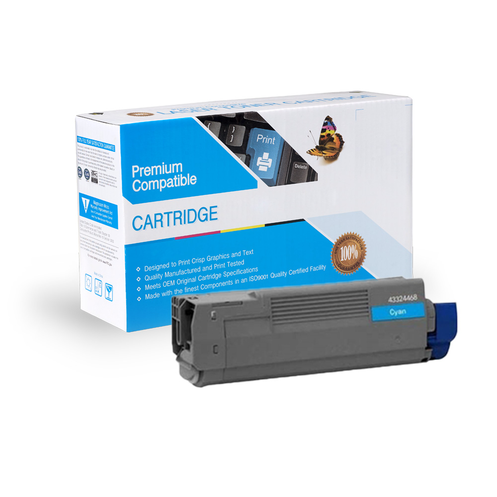 Okidata C6000/C6050, 43324468 Compatible Cyan Toner Cart Image